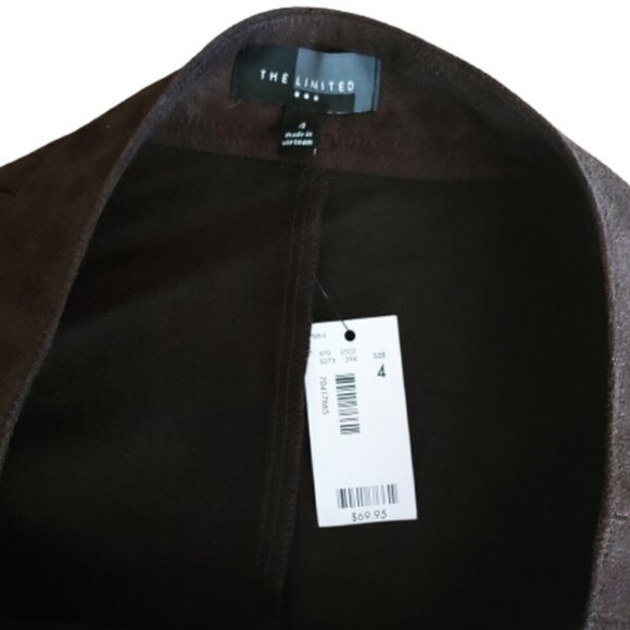 The Limited Women Size 4 Brown Faux Suede Button A Line NEW Mini Skirt Retro Y2K - Picture 6 of 8